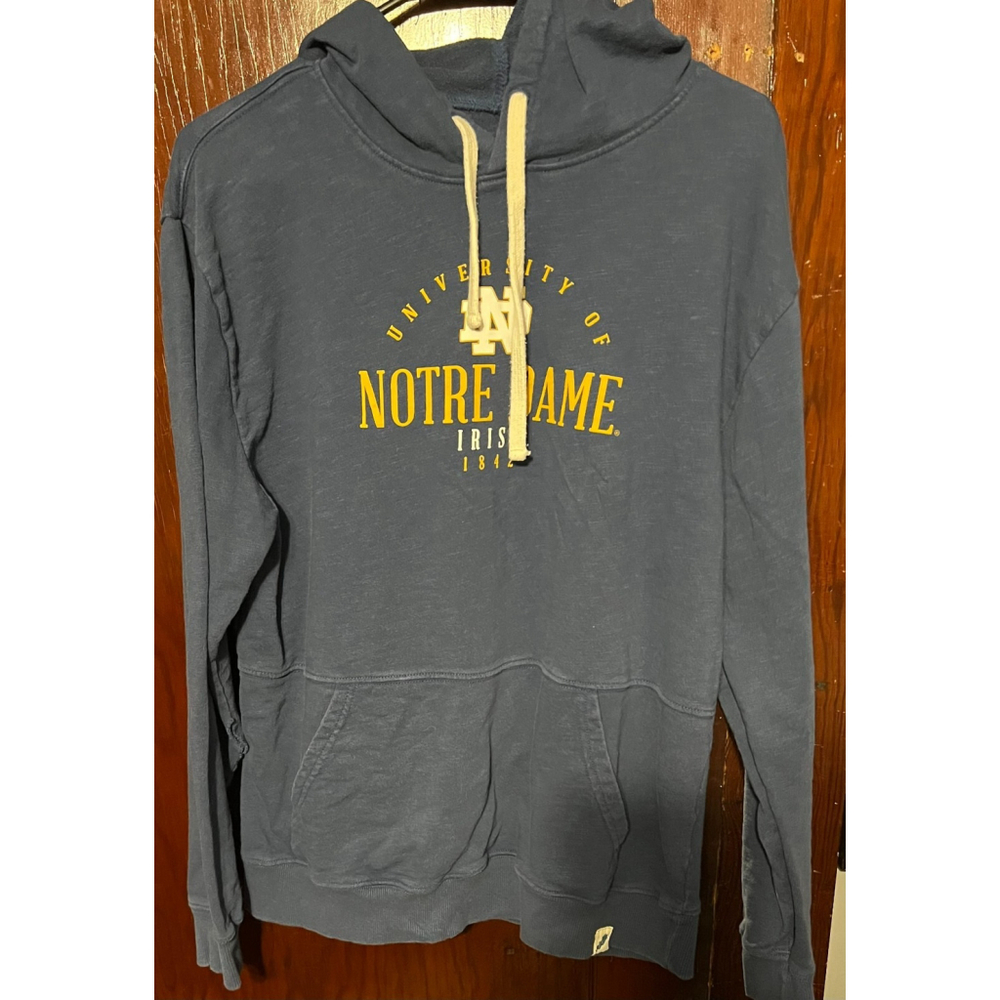 Notre Dame Blue Pullover Sweatshirt Mens L Athletic Top Long Sleeve
